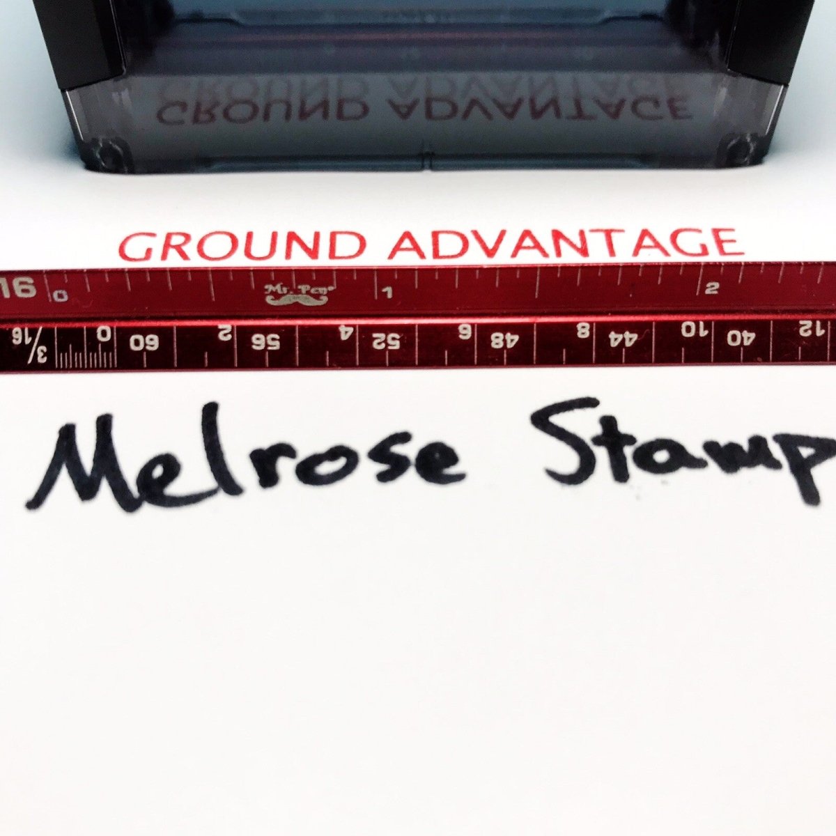 Ground Advantage Rubber Stamp Red Ink Self Inking Ideal 4913 - Melrose Stamp Co