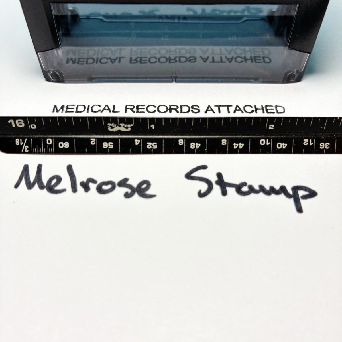 Medical Records Attached Rubber Stamp Black Ink Self Inking Ideal 4913 - Melrose Stamp Co