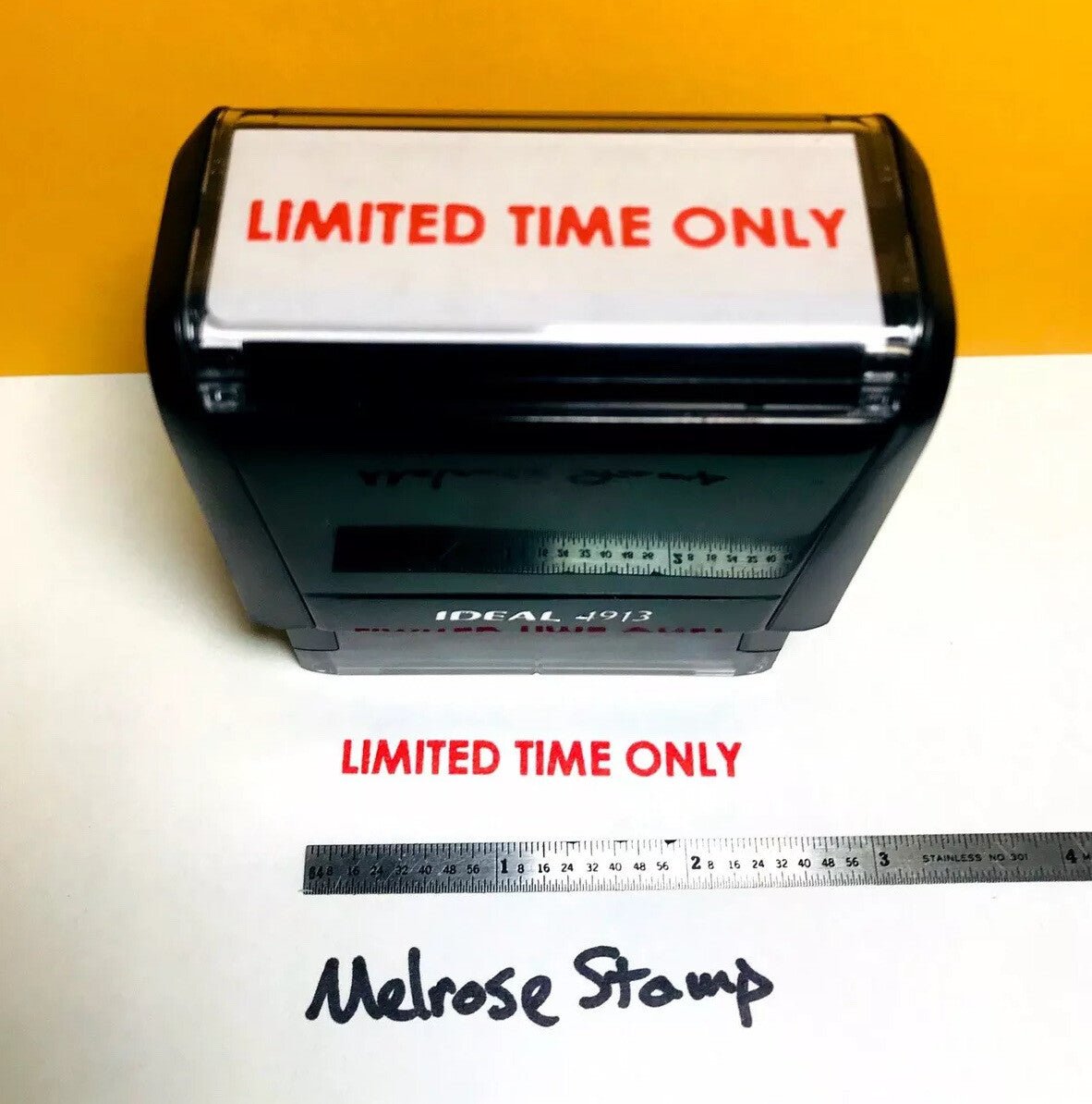 Limited Time Only Rubber Stamp Red Ink Self Inking Ideal 4913 - Melrose Stamp Co