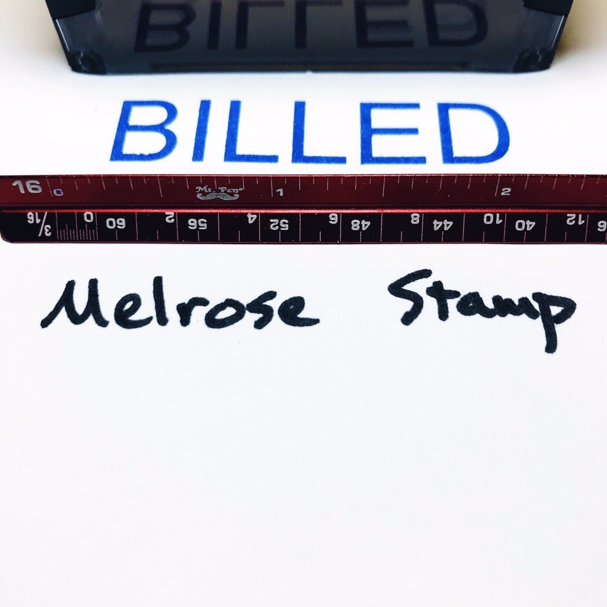 Billed Rubber Stamp Blue Ink Self Inking Ideal 4913 - Melrose Stamp Co