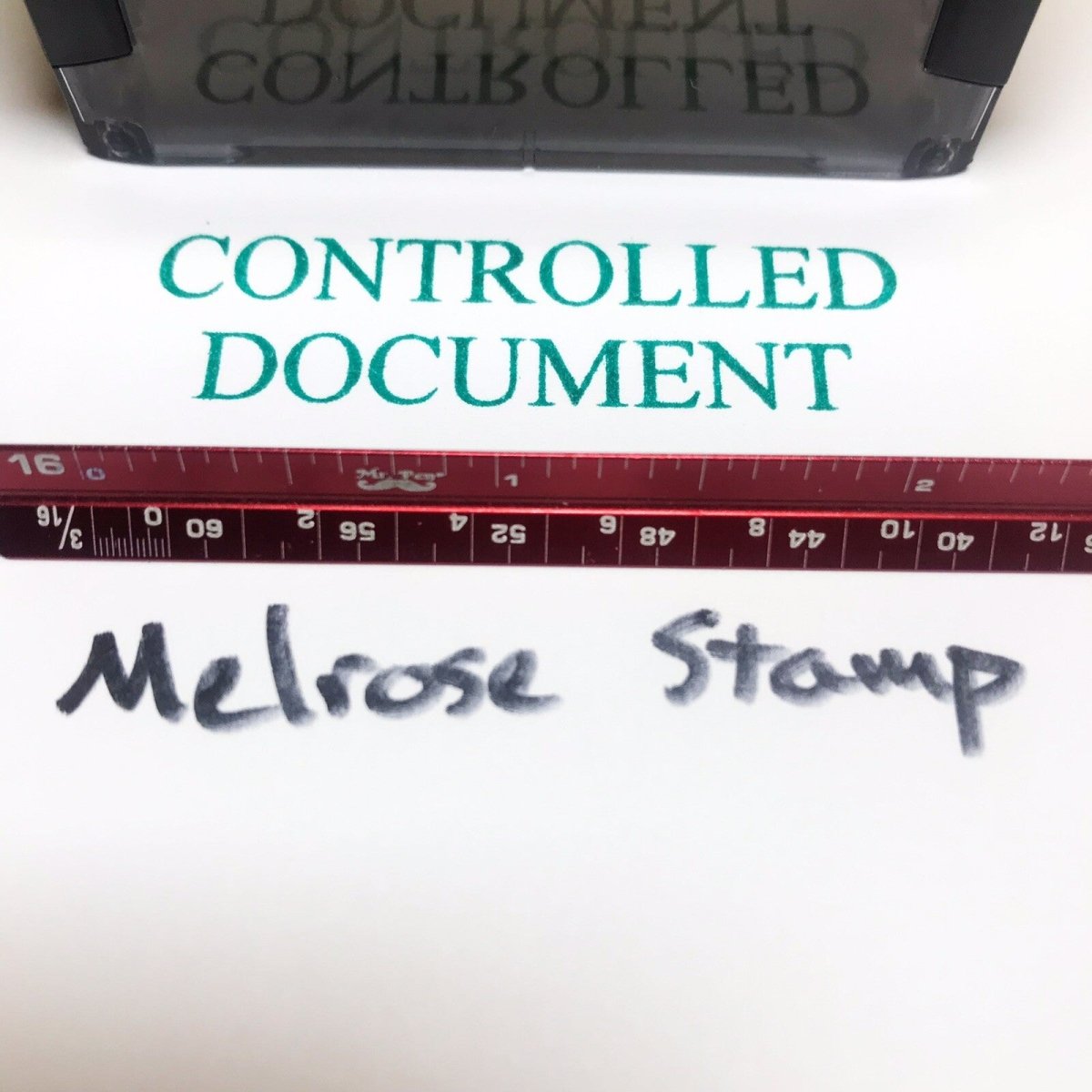 Controlled Document Rubber Stamp Green Ink Self Inking Ideal 4913 - Melrose Stamp Co