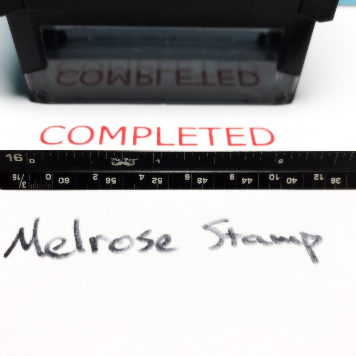 Completed Rubber Stamp Red Ink Self Inking Ideal 4913 - Melrose Stamp Co