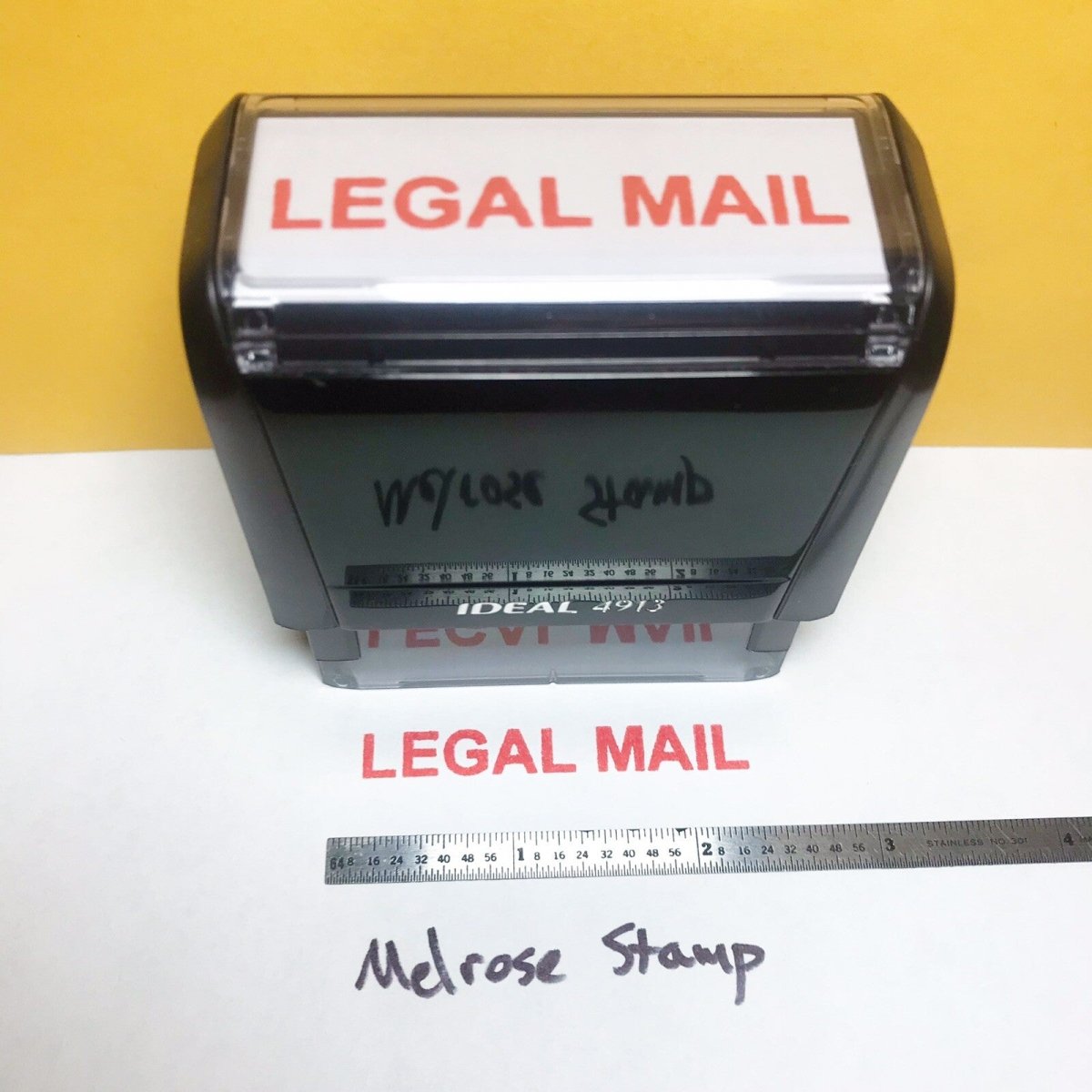 Legal Mail Rubber Stamp Red Ink Self Inking Ideal 4913 - Melrose Stamp Co
