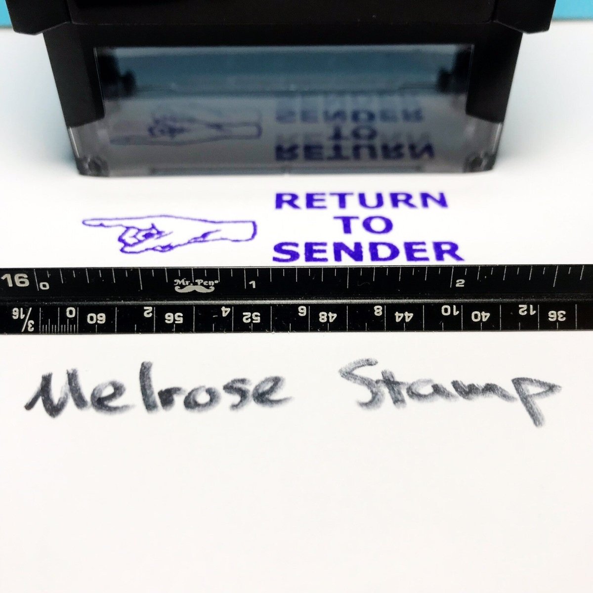 Return To Sender With Hand Rubber Stamp Self Inking Purple Ink Ideal 4913 - Melrose Stamp Co