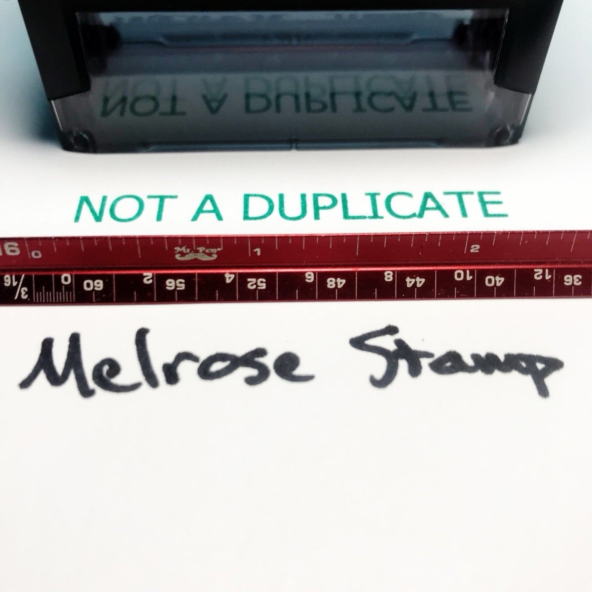Not A Duplicate Rubber Stamp Green Ink Self Inking Ideal 4913 - Melrose Stamp Co