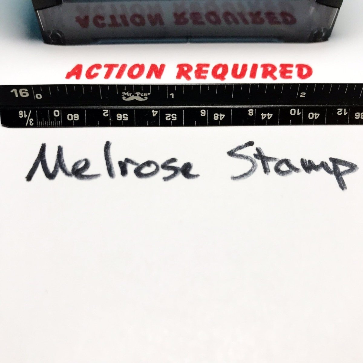 Action Required Rubber Stamp Red Ink Self Inking Ideal 4913 - Melrose Stamp Co