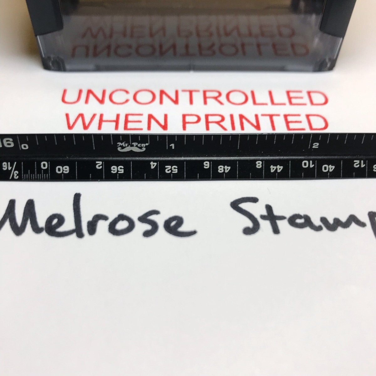 Uncontrolled When Printed Rubber Stamp Red Ink Self Inking Ideal 4913 - Melrose Stamp Co