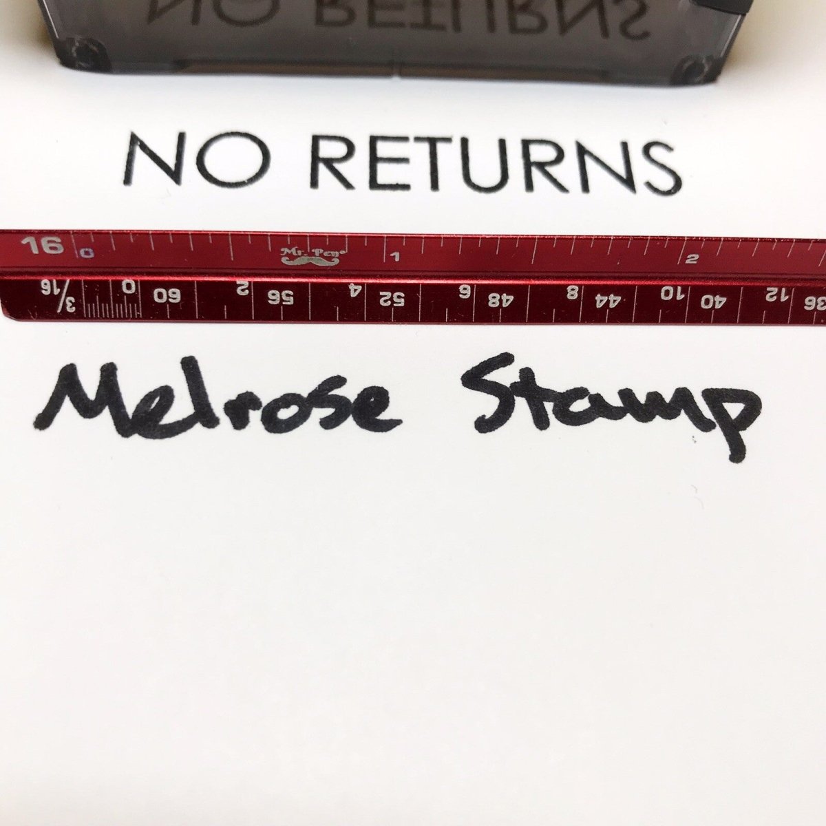 No Returns Rubber Stamp Black Ink Self Inking Ideal 4913 - Melrose Stamp Co