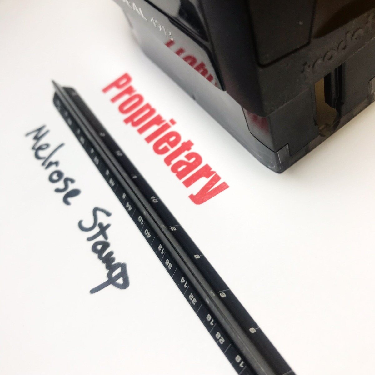 Proprietary Rubber Stamp Red Ink Self Inking Ideal 4913 - Melrose Stamp Co