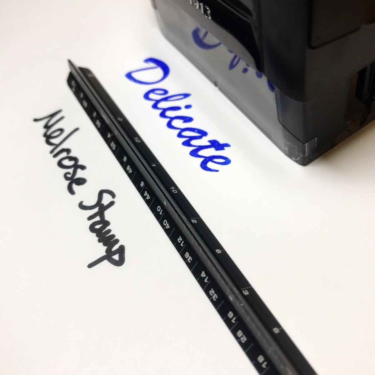Delicate Rubber Stamp Blue Ink Self Inking Ideal 4913 - Melrose Stamp Co