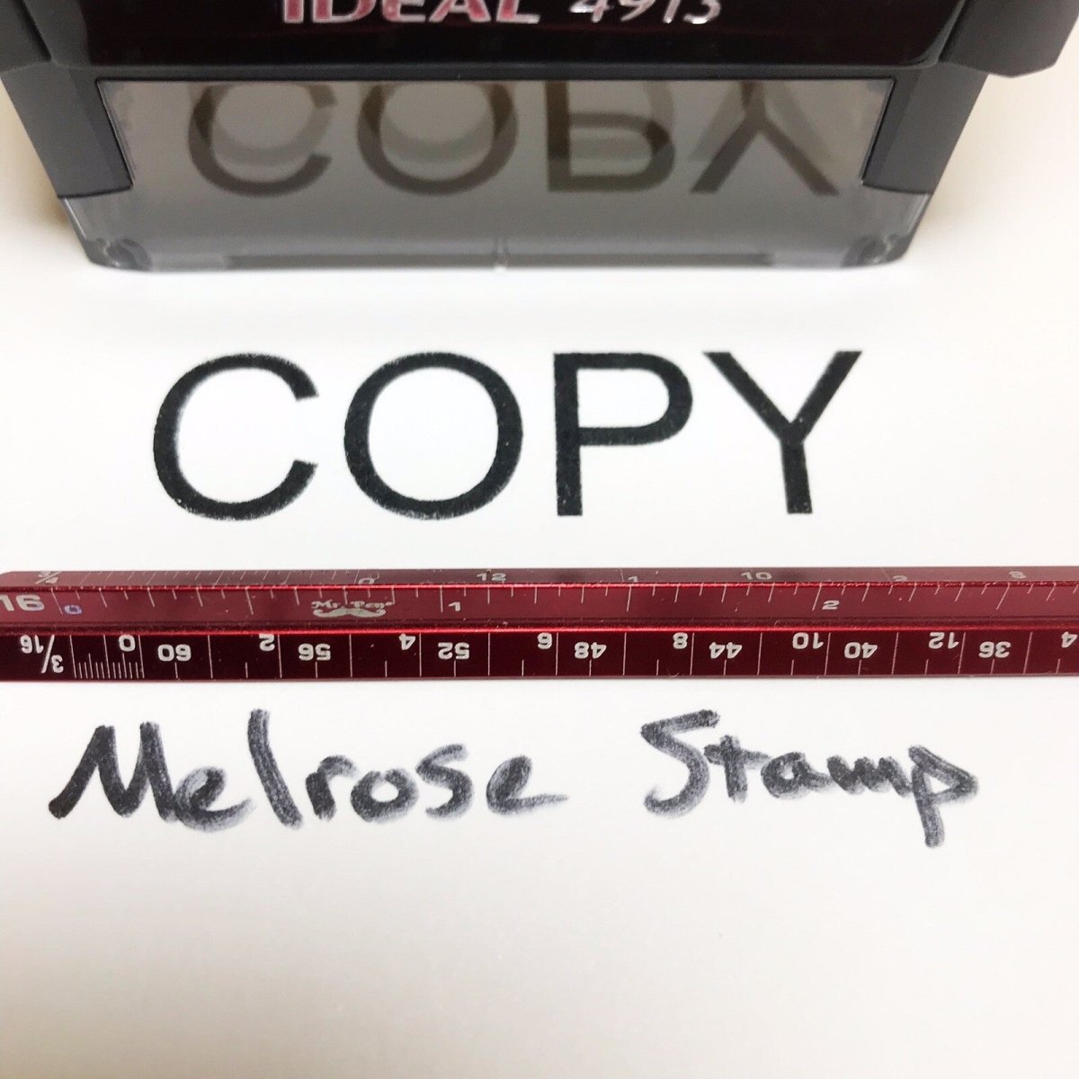 Copy Rubber Stamp Black Ink Self Inking Ideal 4913 Large - Melrose Stamp Co