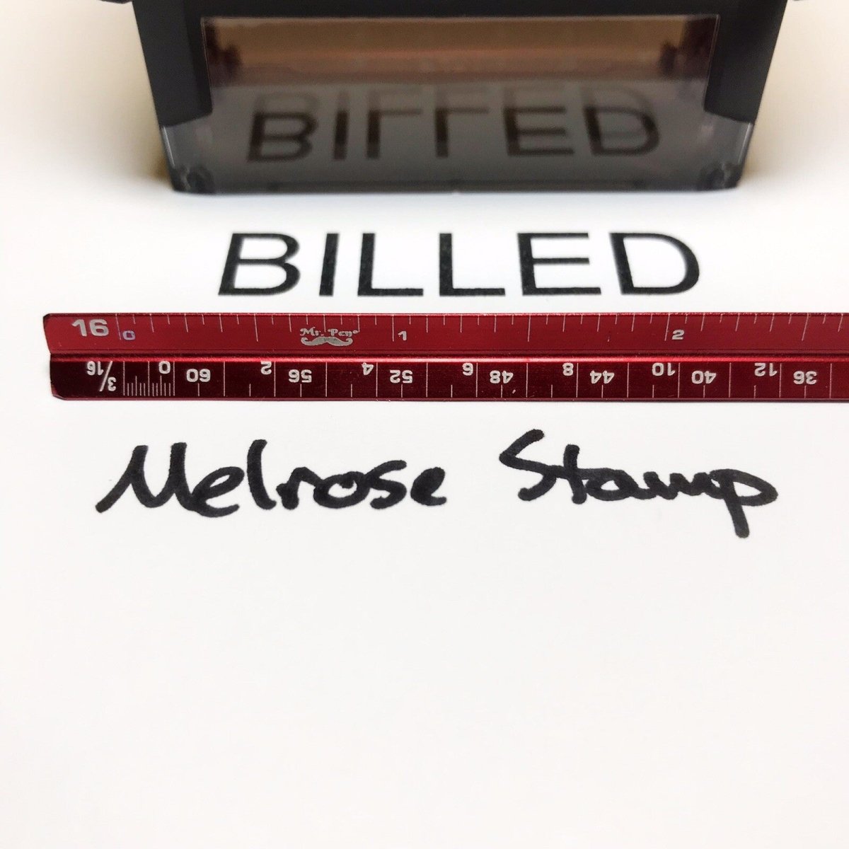 Billed Rubber Stamp Black Ink Self Inking Ideal 4913 - Melrose Stamp Co