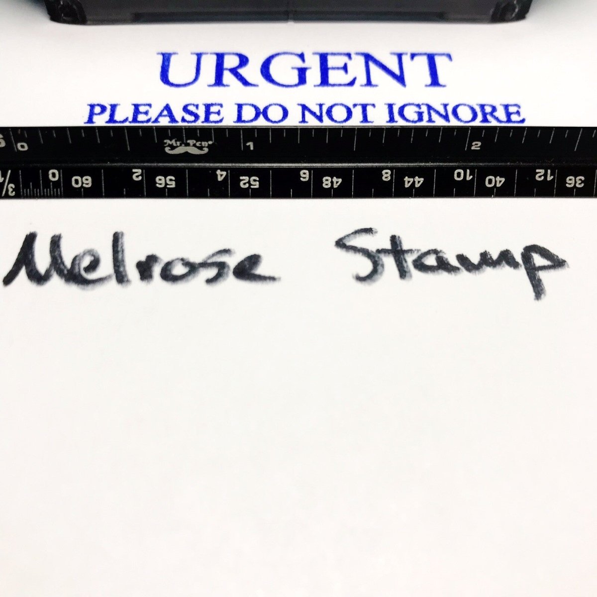 Urgent Please Do Not Ignore Rubber Stamp Blue Ink Self Inking Ideal 4913 - Melrose Stamp Co