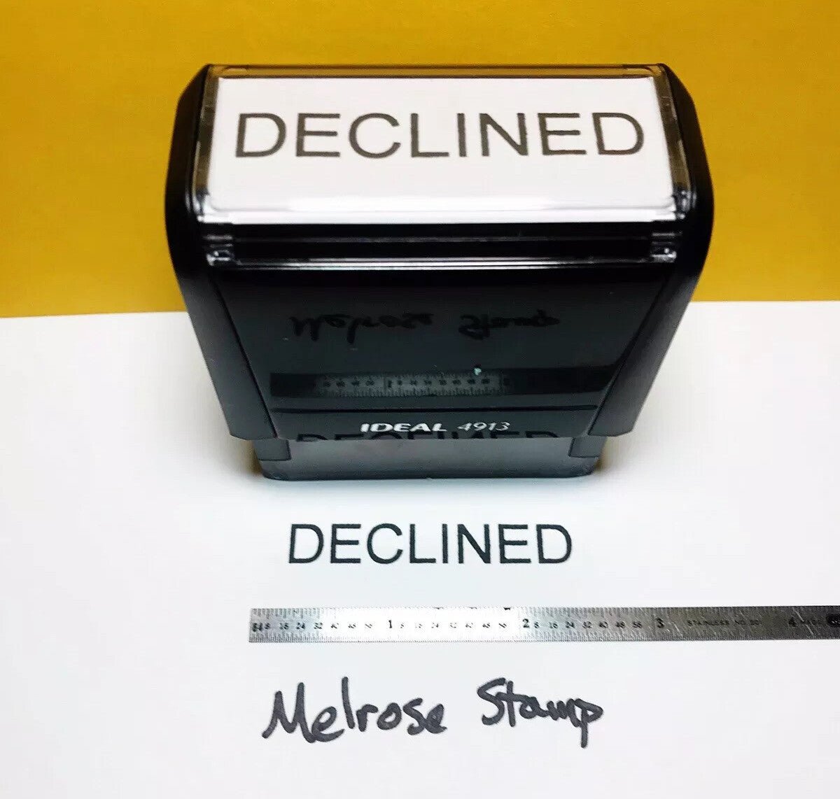 Declined Rubber Stamp Black Ink Self Inking Ideal 4913 - Melrose Stamp Co