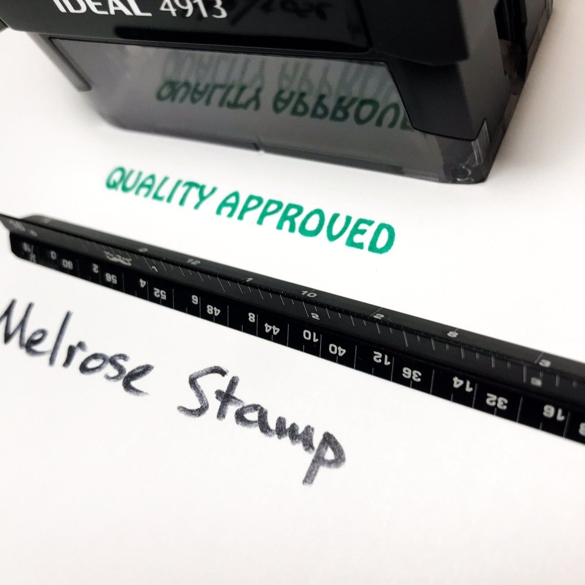 Quality Approved Rubber Stamp Green Ink Self Inking Ideal 4913 - Melrose Stamp Co