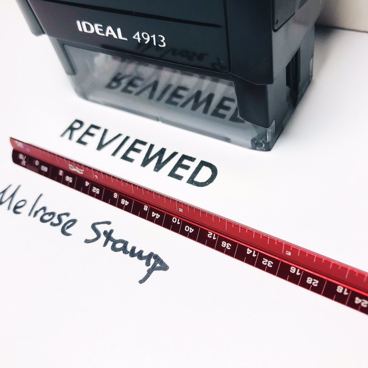 Reviewed Rubber Stamp Self Inking Black Ink Ideal 4913 - Melrose Stamp Co