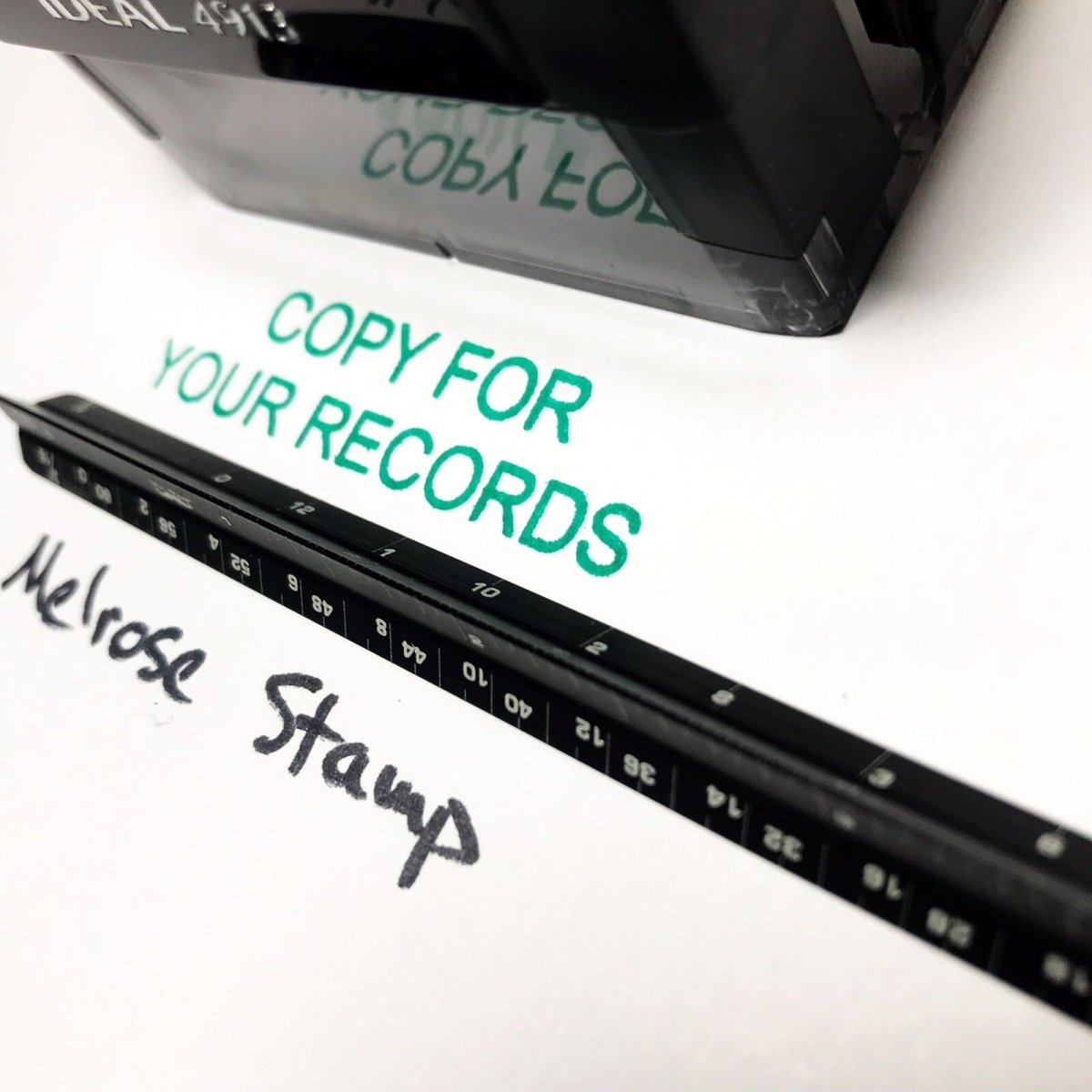 Copy For Your Records Rubber Stamp Green Ink Self Inking Ideal 4913 - Melrose Stamp Co