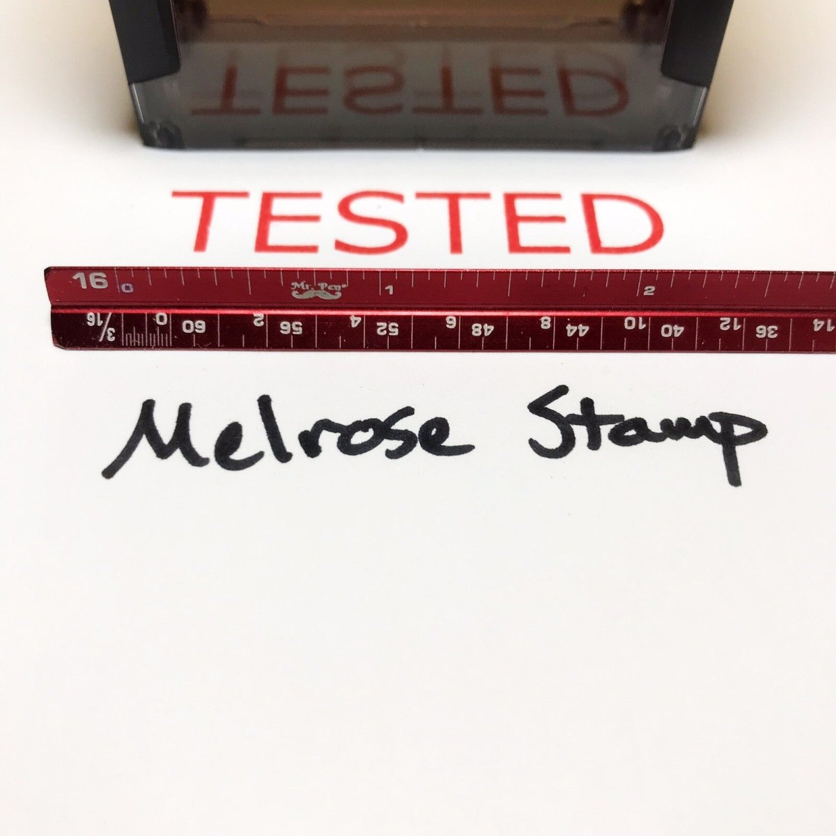 Tested Rubber Stamp Red Ink Self Inking Ideal 4913 - Melrose Stamp Co