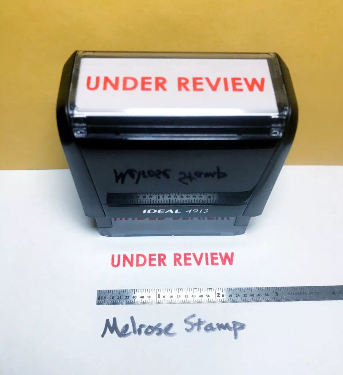 Under Review Rubber Stamp Red Ink Self Inking Ideal 4913 - Melrose Stamp Co