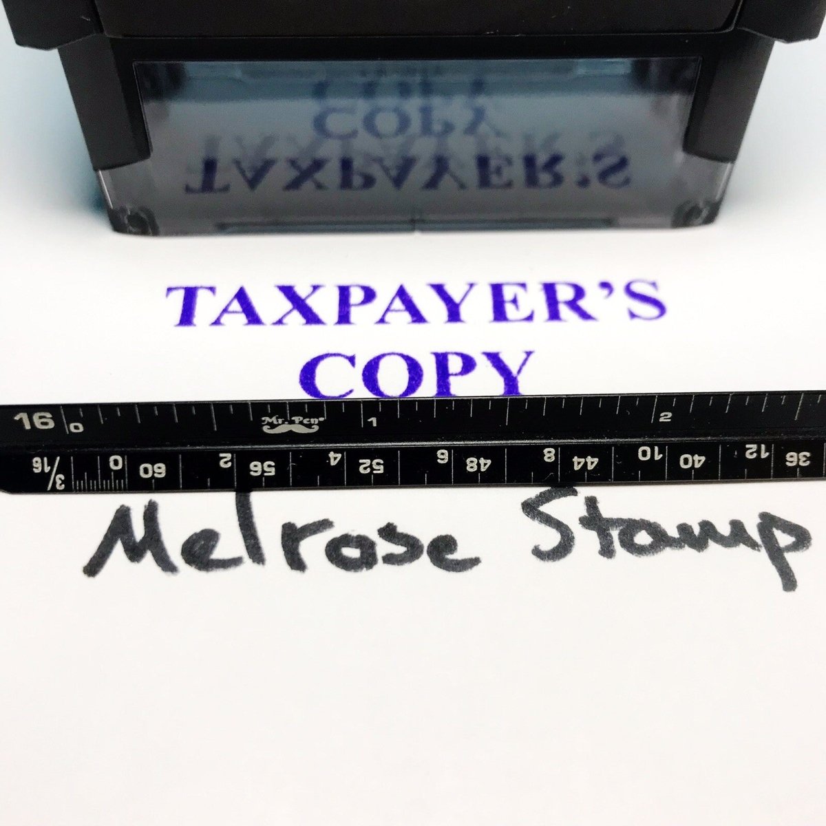 Taxpayer’s Copy Rubber Stamp Purple Ink Self Inking Ideal 4913 - Melrose Stamp Co