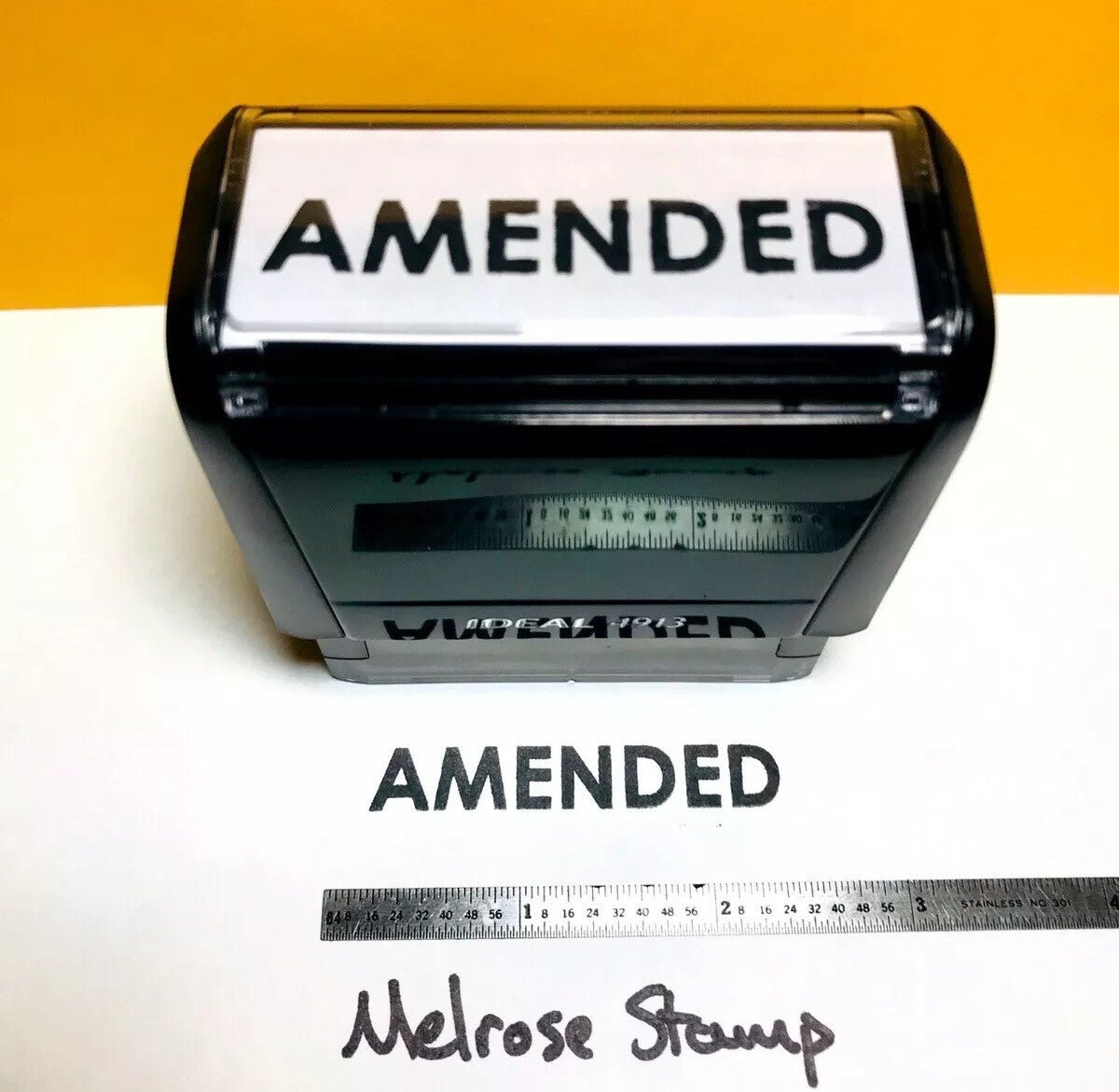 Amended Rubber Stamp Black Ink Self Inking Ideal 4913 - Melrose Stamp Co