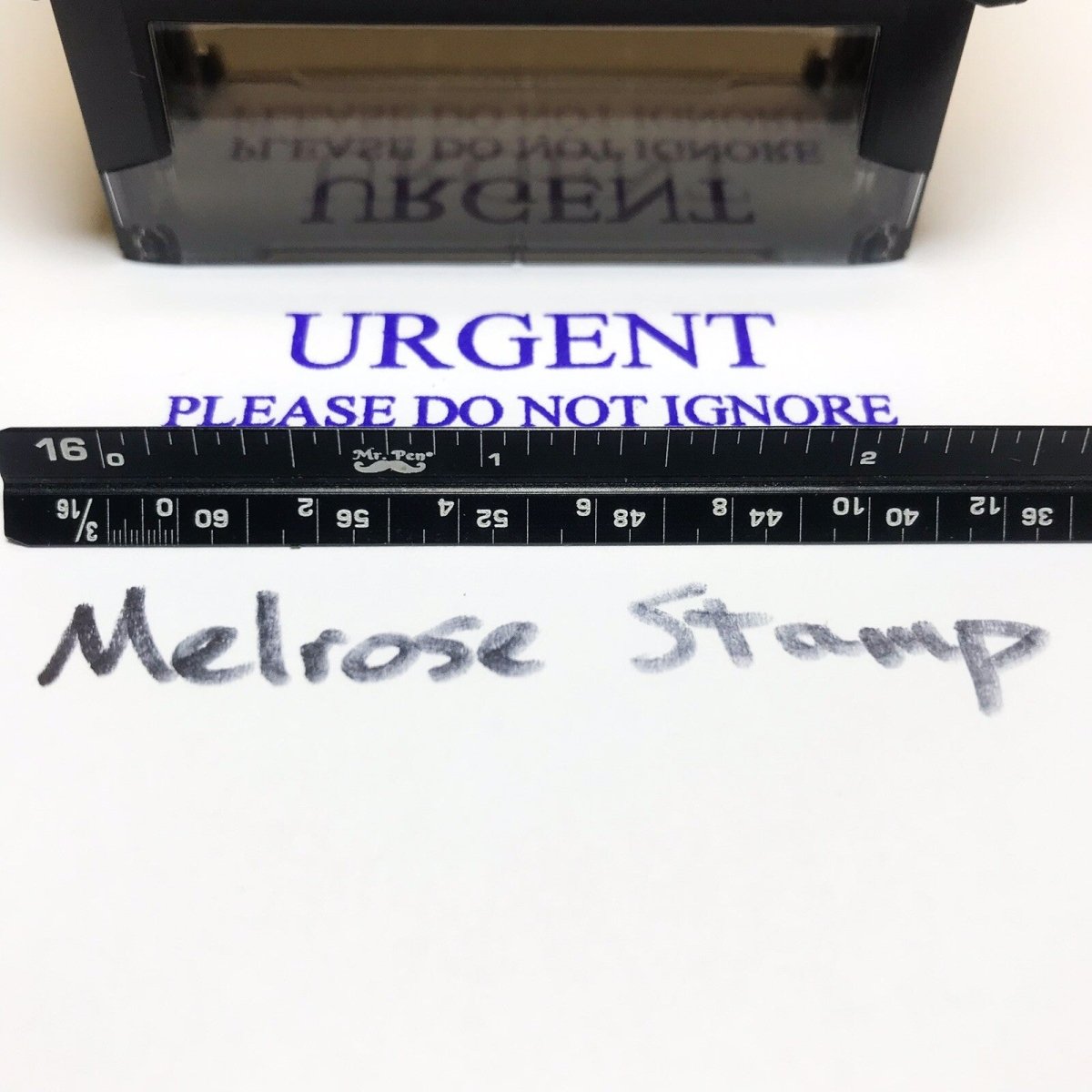Urgent Please Do Not Ignore Rubber Stamp Purple Ink Self Inking Ideal 4913 - Melrose Stamp Co
