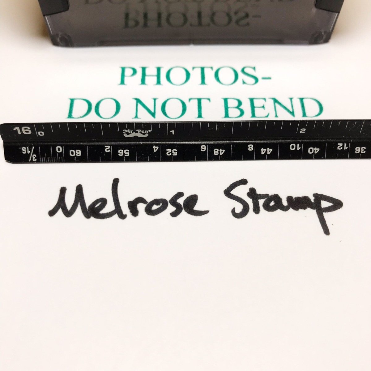 Photos Do Not Bend Rubber Stamp Green Ink Ideal 4913 - Melrose Stamp Co