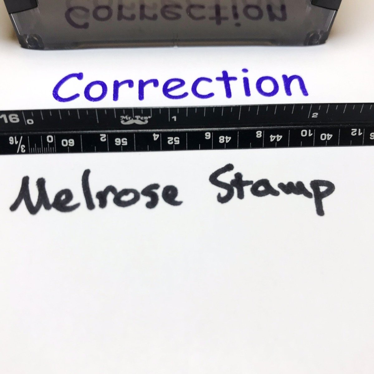 Correction Rubber Stamp Purple Ink Self Inking Ideal 4913 - Melrose Stamp Co