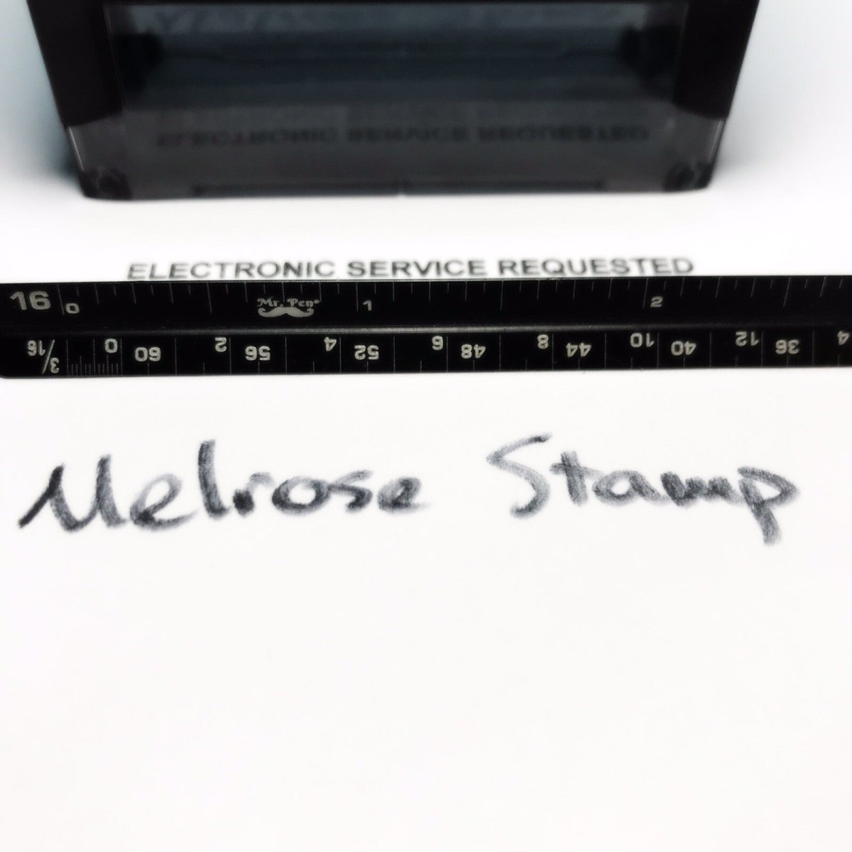 Electronic Service Requested Self Inking Rubber Stamp Black Ink Ideal 4913 - Melrose Stamp Co