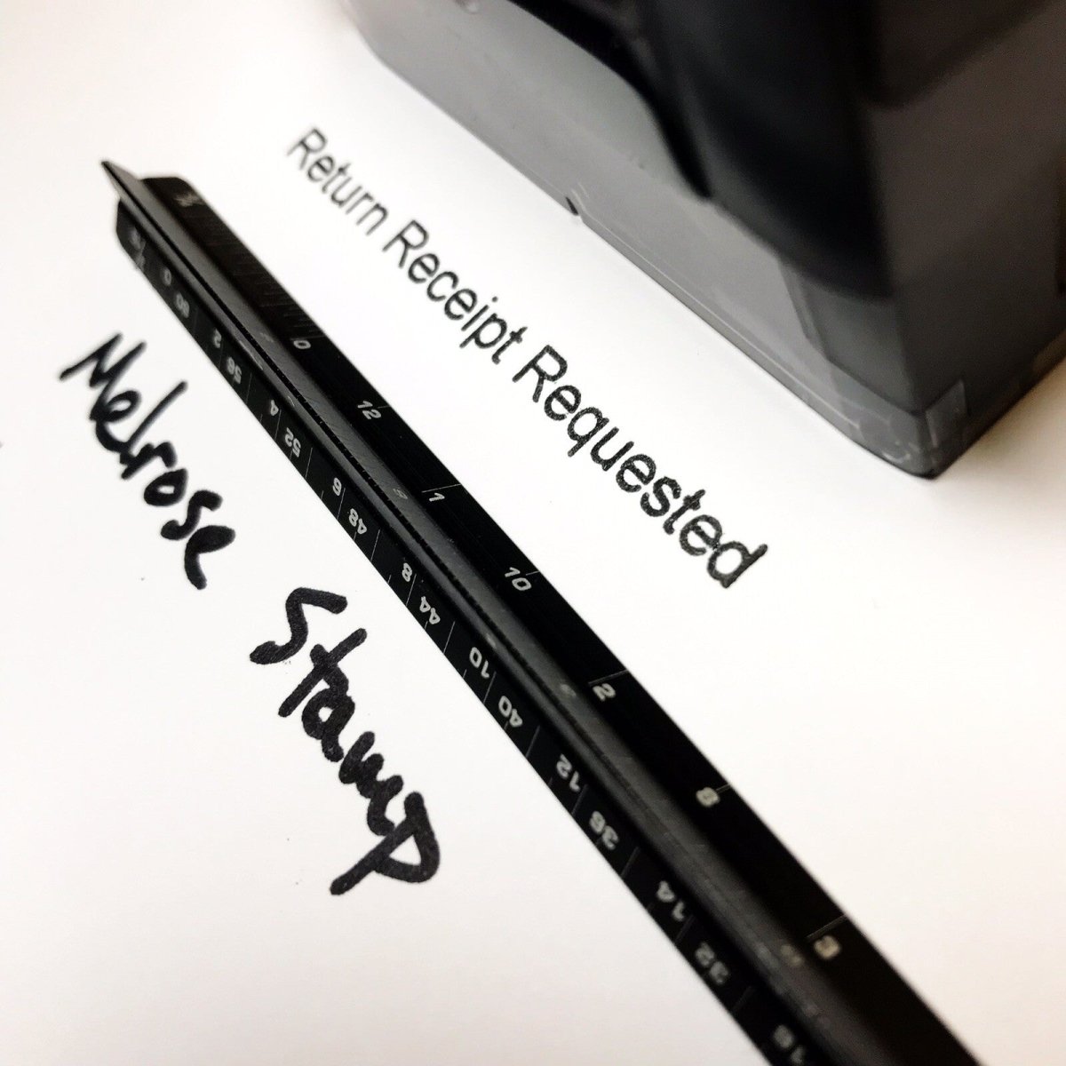 Return Receipt Requested Rubber Stamp Black Ink Self Inking Ideal 4913 - Melrose Stamp Co