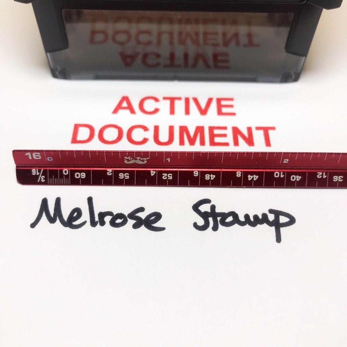 Active Document Rubber Stamp Red Ink Self Inking Ideal 4913 - Melrose Stamp Co