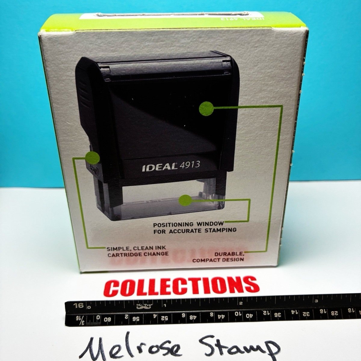 Collections Rubber Stamp Red Ink Self Inking Ideal 4913 - Melrose Stamp Co