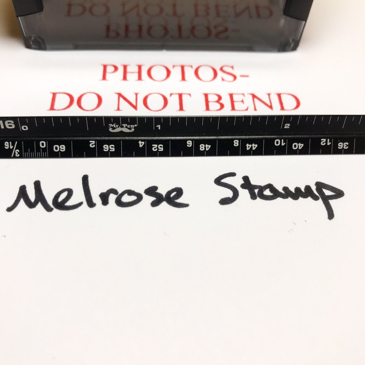 Photos Do Not Bend Rubber Stamp Red Ink Self Inking Ideal 4913 - Melrose Stamp Co