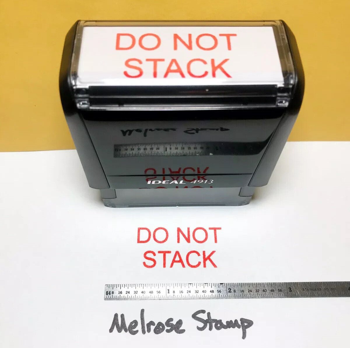Do Not Stack Rubber Stamp Red Ink Self Inking Ideal 4913 - Melrose Stamp Co