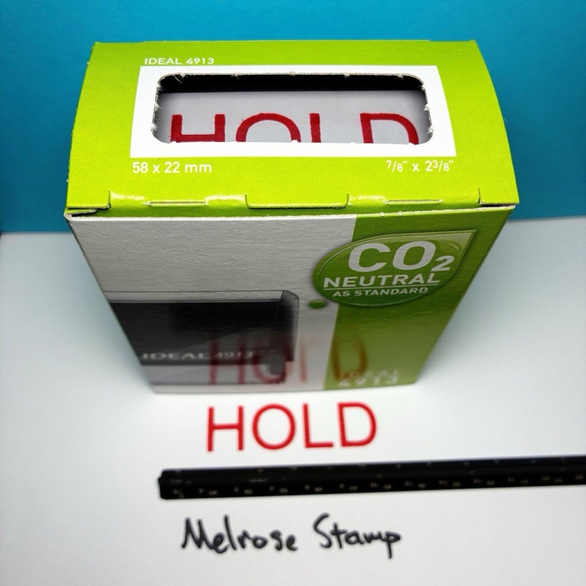 Hold Rubber Stamp Red Ink Self Inking Ideal 4913 - Melrose Stamp Co