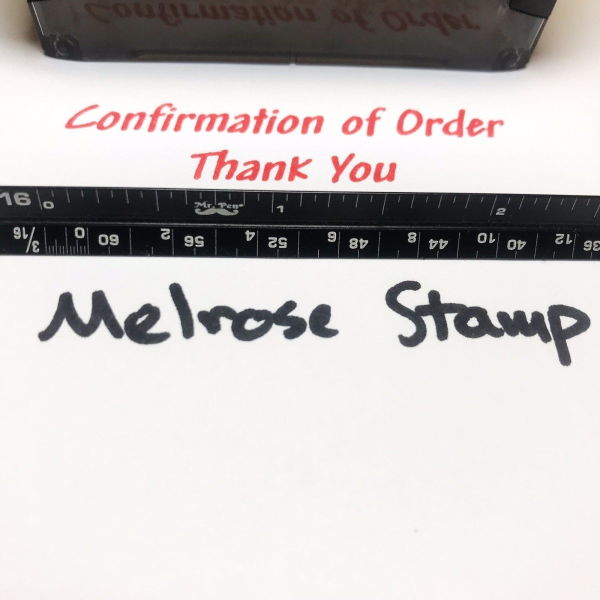 Confirmation Of Order Thank You Rubber Stamp Red Ink Self Inking Ideal 4913 - Melrose Stamp Co
