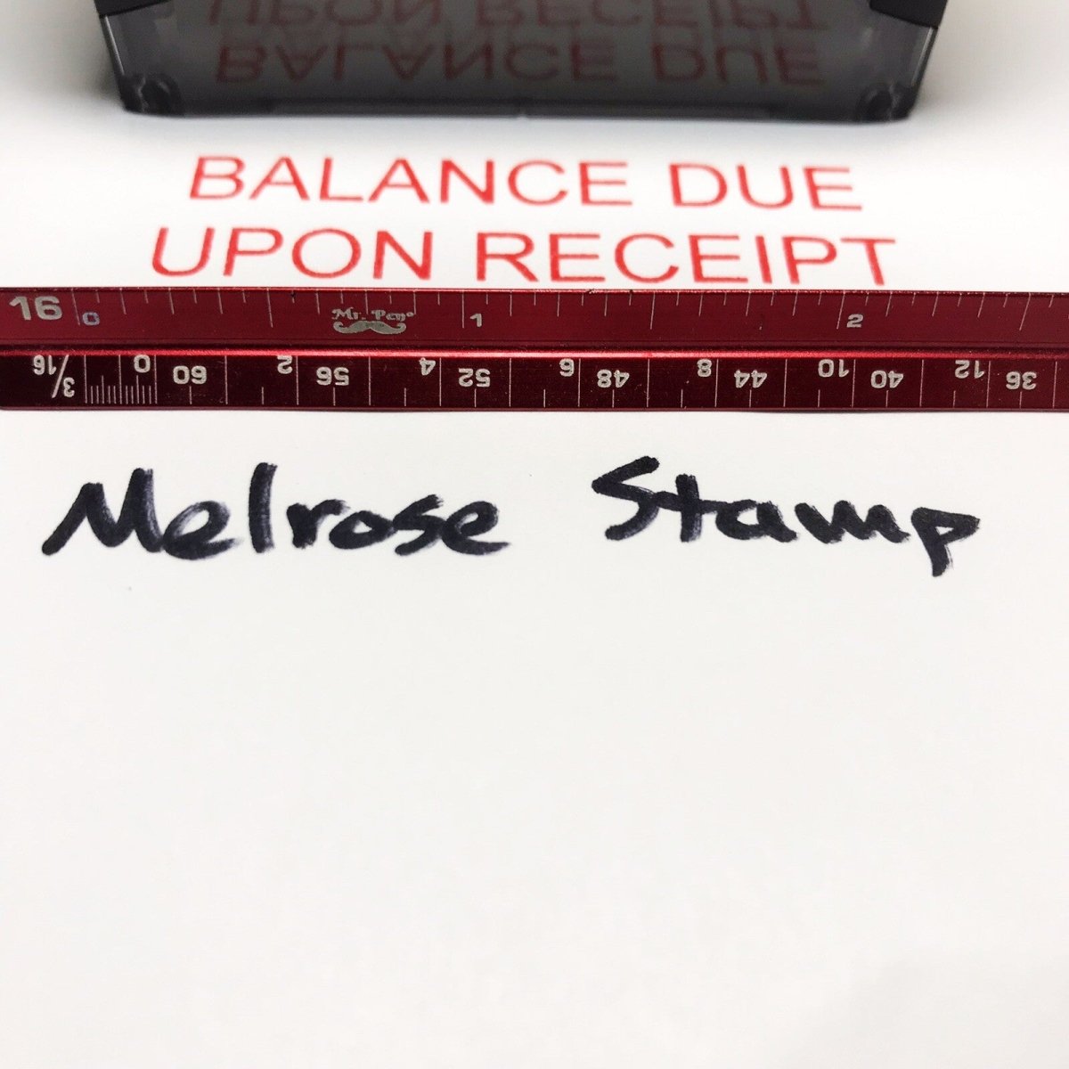 Balance Due Upon Receipt Rubber Stamp Red Ink Ideal 4913 - Melrose Stamp Co