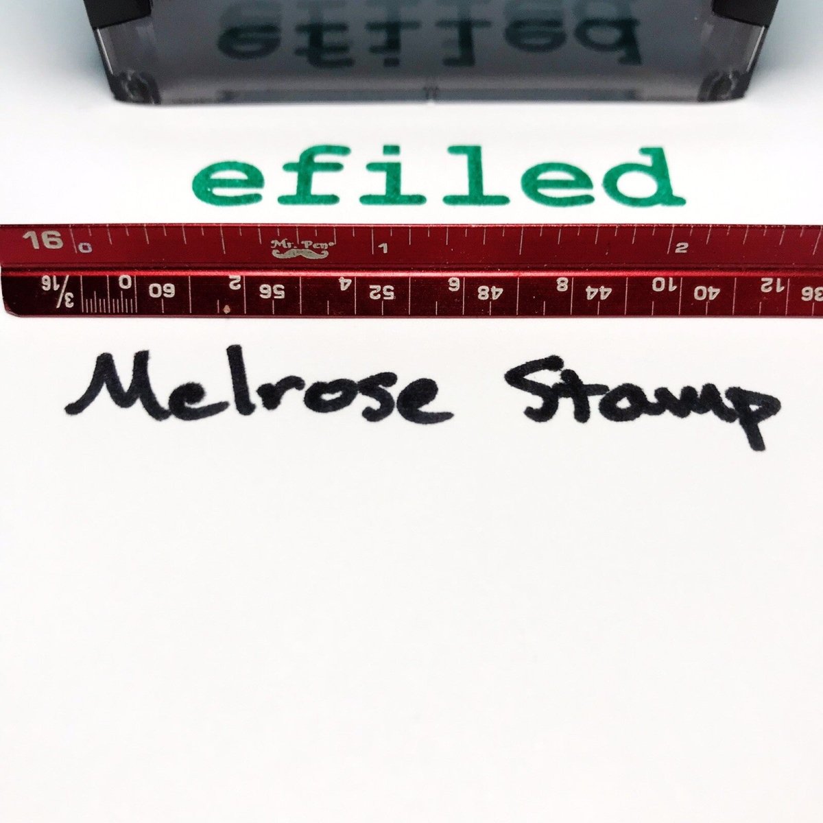 Efiled Rubber Stamp Green Ink Self Inking Ideal 4913 E-filed - Melrose Stamp Co
