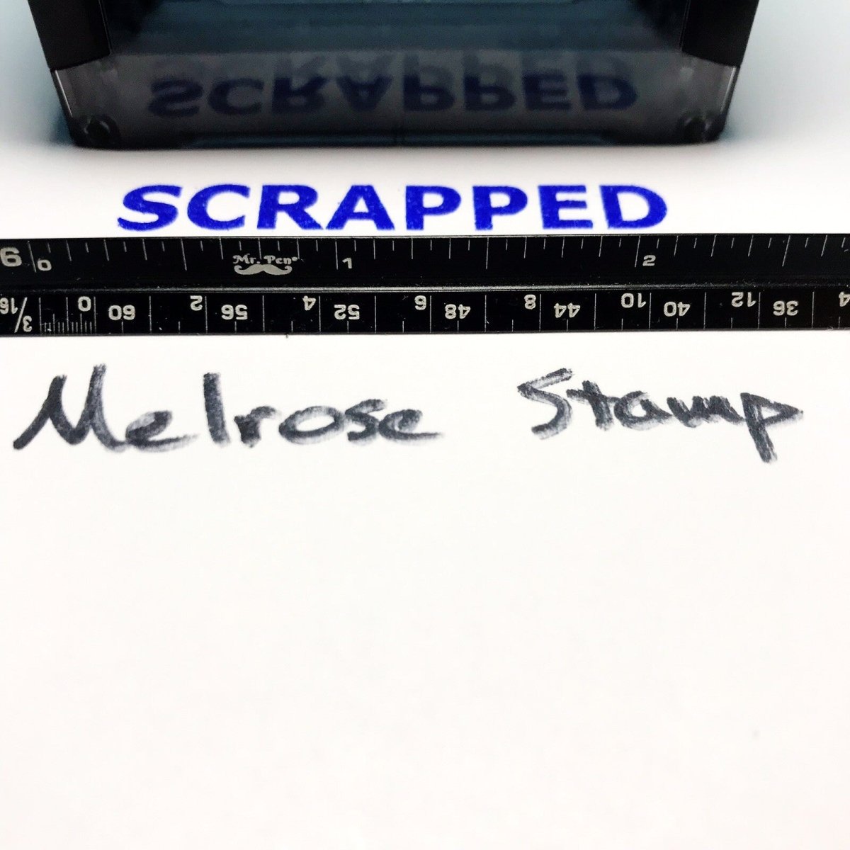 Scrapped Rubber Stamp Blue Ink Self Inking Ideal 4913 - Melrose Stamp Co