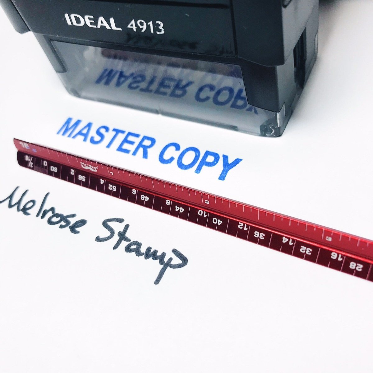 Master Copy Rubber Stamp Blue Ink Self Inking Ideal 4913 - Melrose Stamp Co