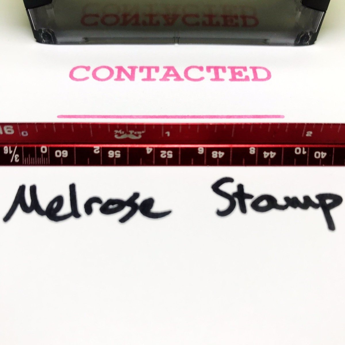 Contacted With Line Rubber Stamp Pink Ink Ideal 4913 - Melrose Stamp Co