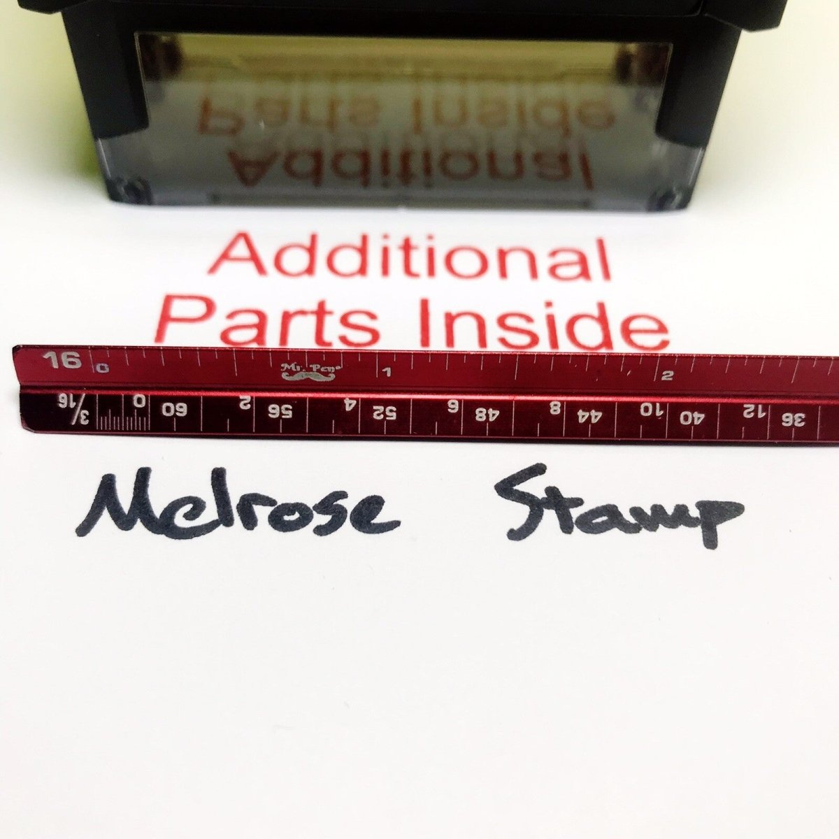 Additional Parts Inside Rubber Stamp Red Ink Self Inking Ideal 4913 - Melrose Stamp Co