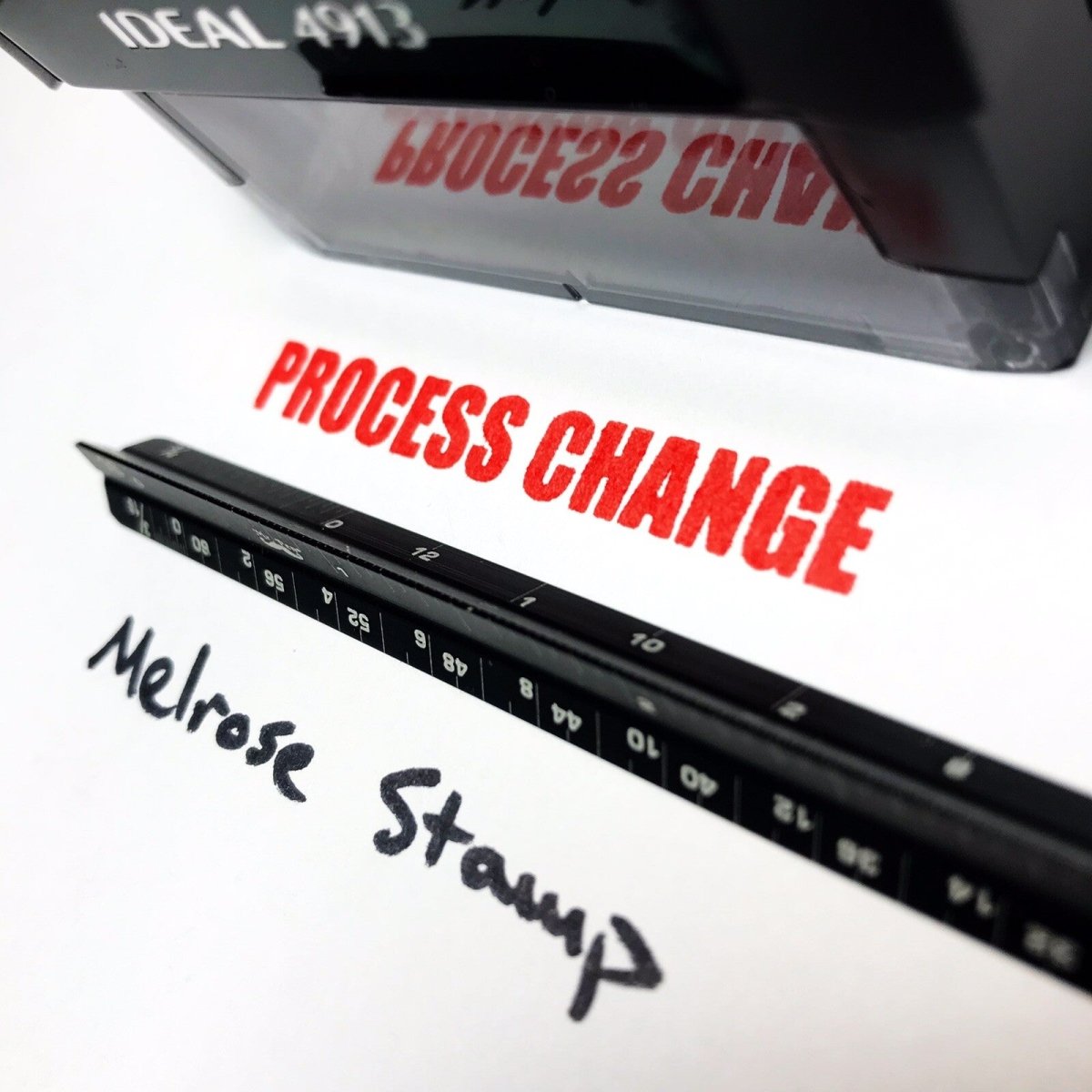 Process Change Rubber Stamp Red Ink Self Inking Ideal 4913 - Melrose Stamp Co