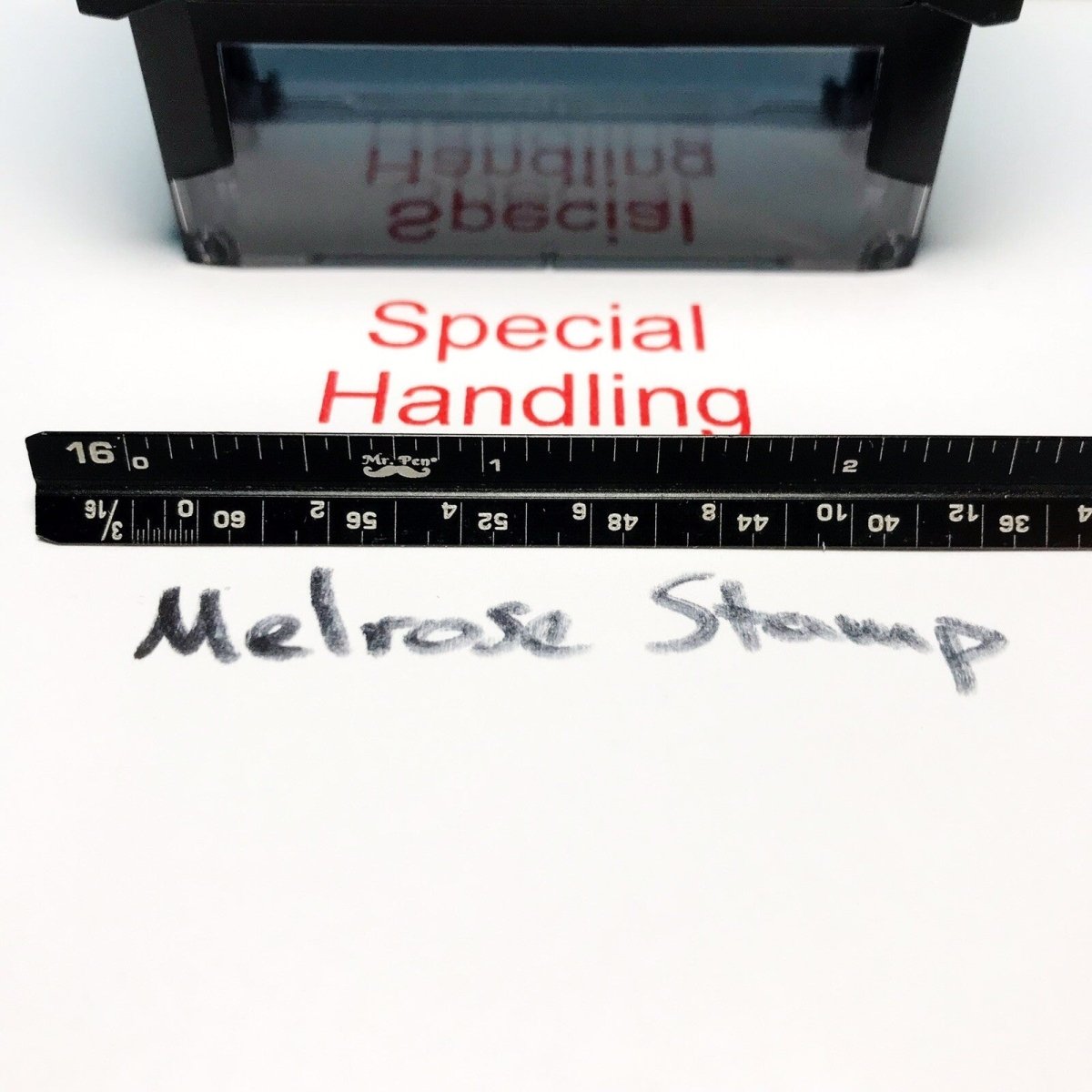 Special Handling Rubber Stamp Red Ink Self Inking Ideal 4913 - Melrose Stamp Co