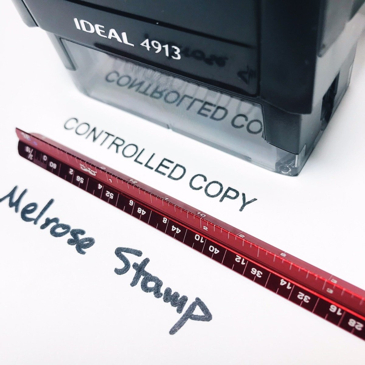 Controlled Copy Rubber Stamp Black Ink Self Inking Ideal 4913 - Melrose Stamp Co