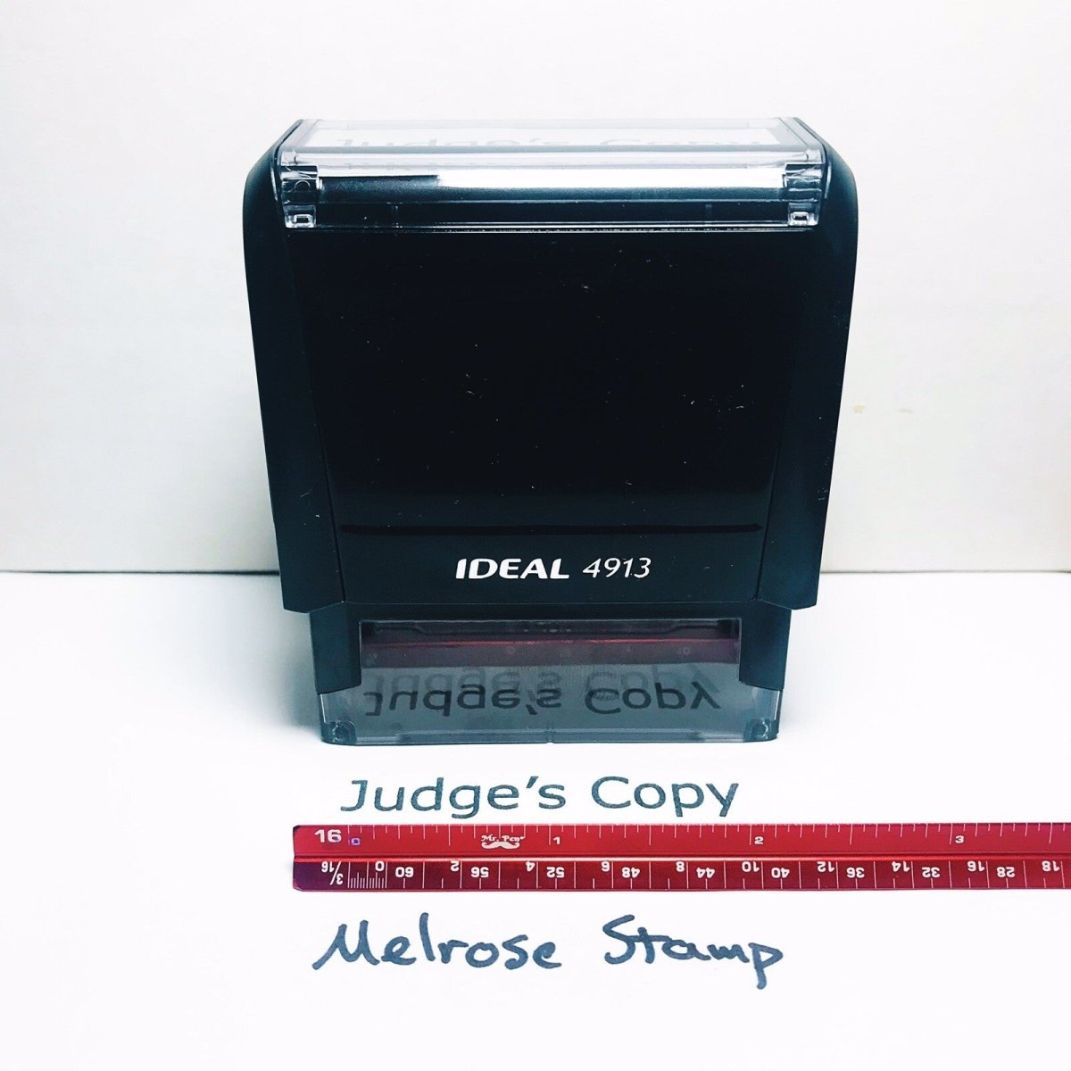 Judge’s Copy Rubber Stamp Black Ink Self Inking ideal 4913 - Melrose Stamp Co