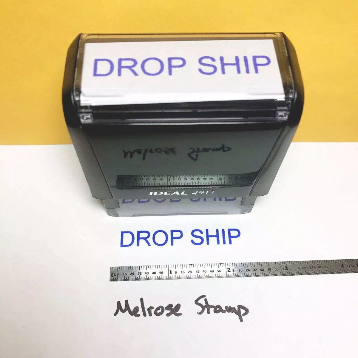 Drop Ship Rubber Stamp Blue Ink Self Inking Ideal 4913 - Melrose Stamp Co