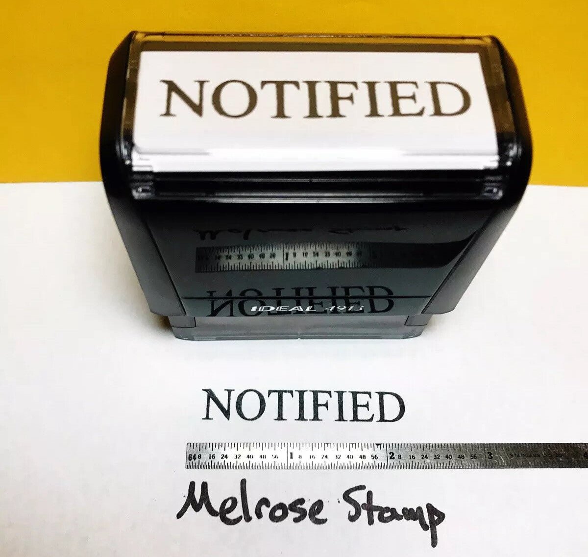 Notified Rubber Stamp Black Ink Self Inking Ideal 4913 - Melrose Stamp Co