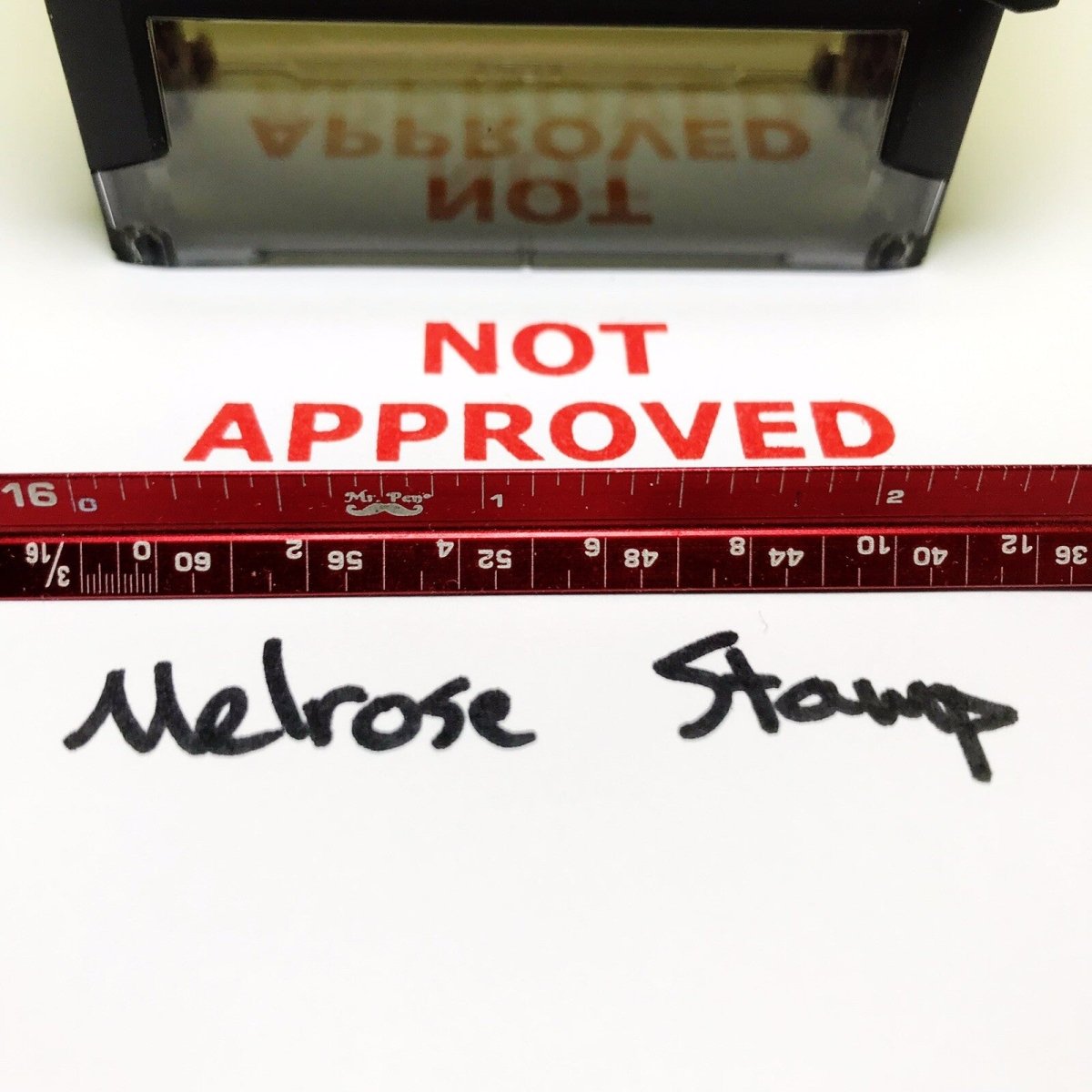 Not Approved Rubber Stamp Red Ink Self Inking Ideal 4913 - Melrose Stamp Co