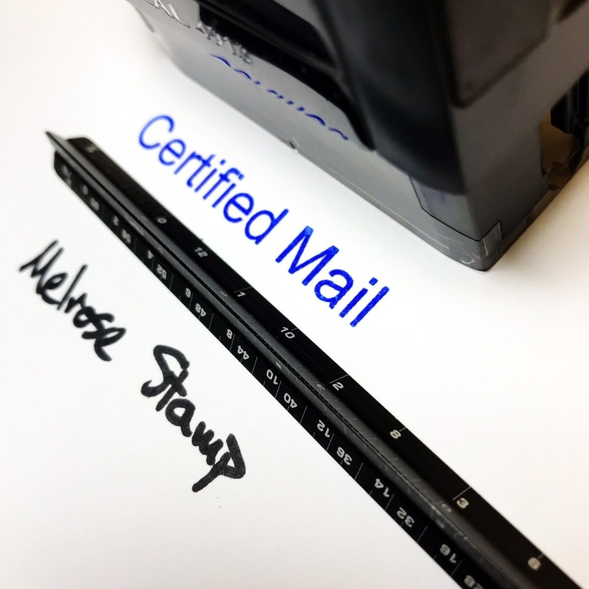 Certified Mail Rubber Stamp Blue Ink Self Inking Ideal 4913 - Melrose Stamp Co